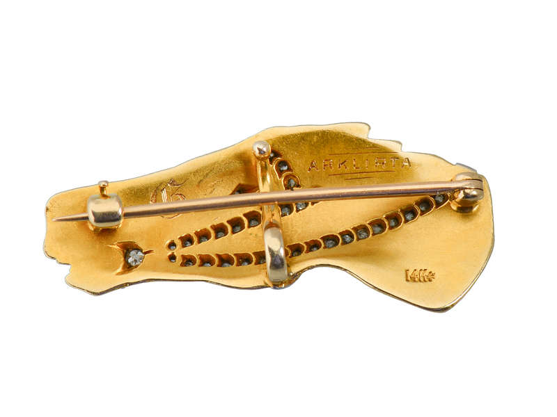 Antique Diamond & Gold Horse's Head Brooch