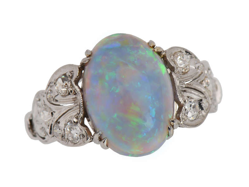Color Symphony - Australian Opal Diamond Ring
