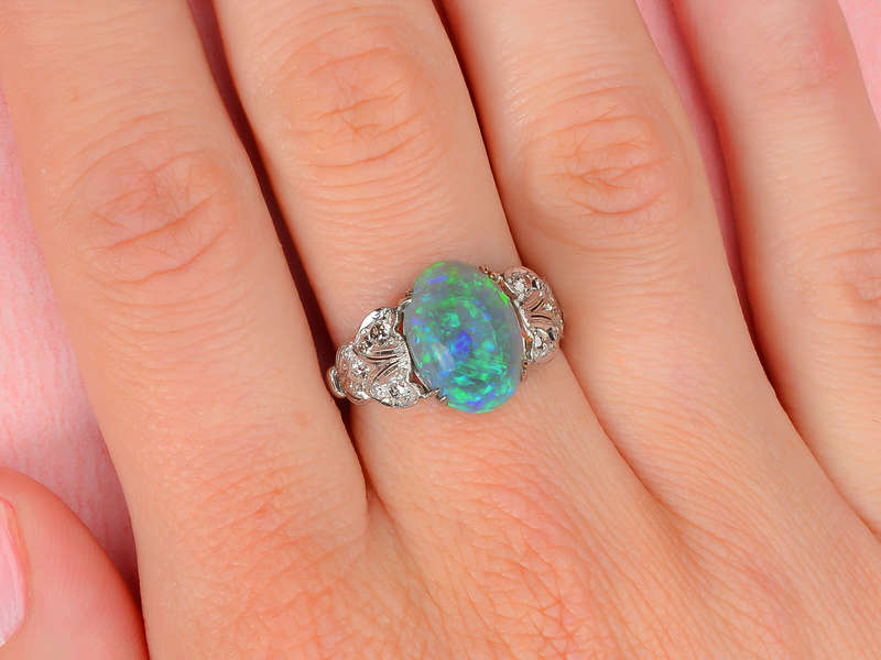 Color Symphony - Australian Opal Diamond Ring