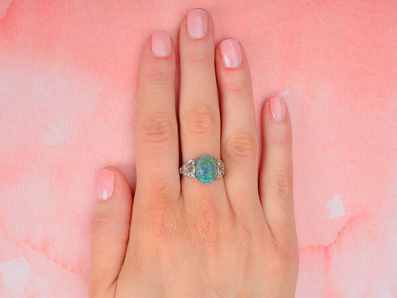 Color Symphony - Australian Opal Diamond Ring