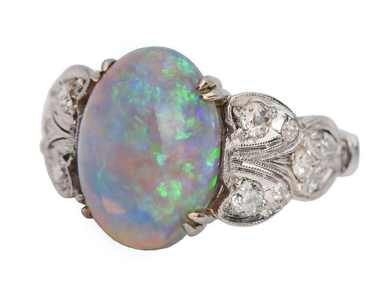 Color Symphony - Australian Opal Diamond Ring
