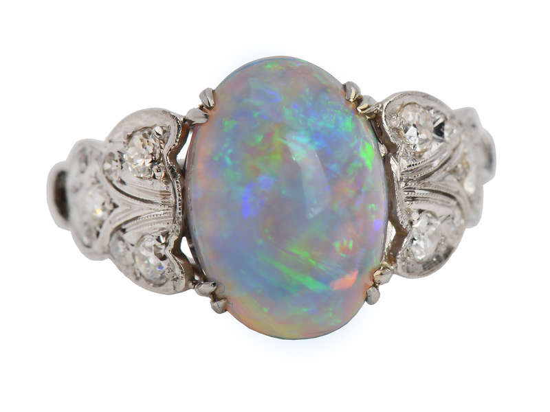 Color Symphony - Australian Opal Diamond Ring