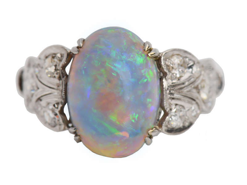 Color Symphony - Australian Opal Diamond Ring