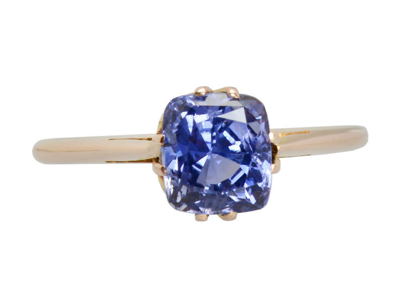 Antique Cornflower Blue Ceylon Sapphire Ring