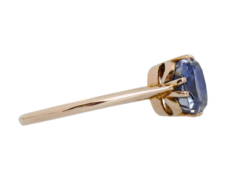 Antique Cornflower Blue Ceylon Sapphire Ring