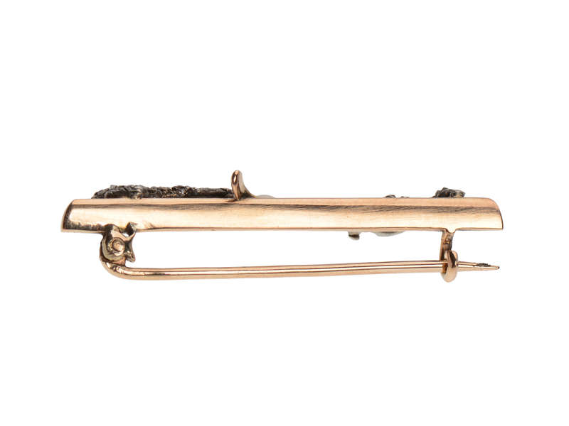 Lucky Break - Dog & Cat Wishbone Brooch