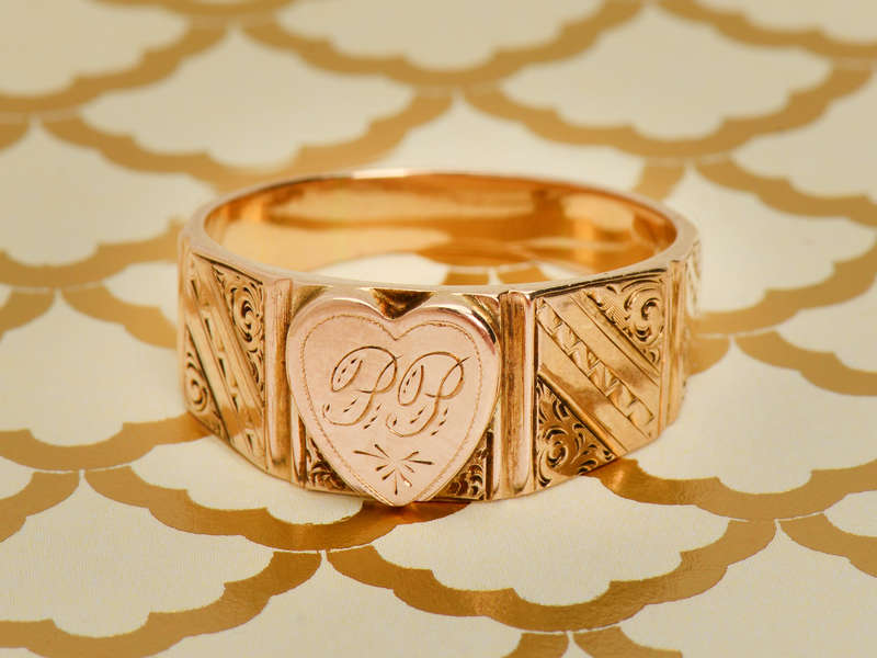 Edwardian Heart Throb - Cigar Band Ring