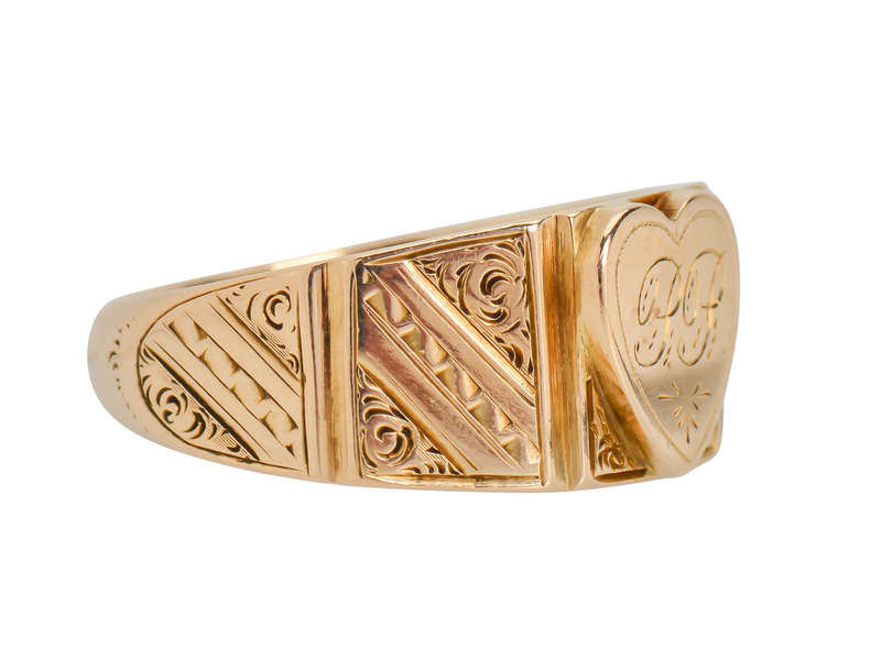 Edwardian Heart Throb - Cigar Band Ring