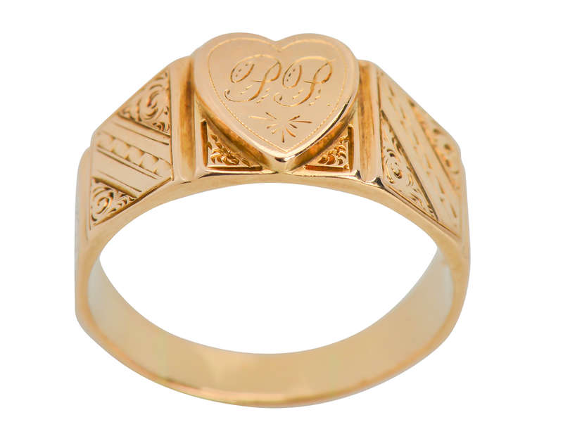 Edwardian Heart Throb - Cigar Band Ring
