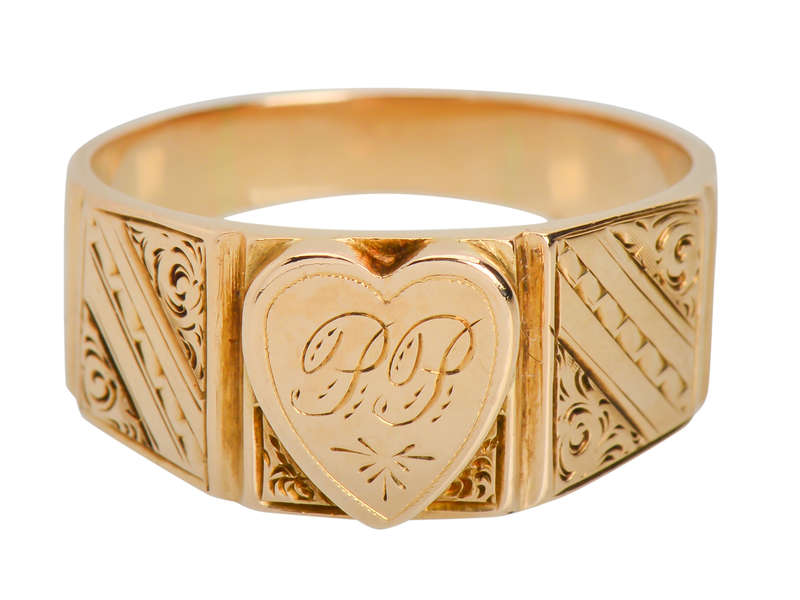 Edwardian Heart Throb - Cigar Band Ring