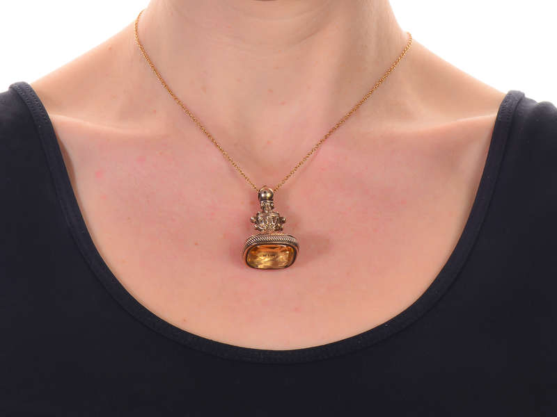 Loyalty - Citrine Rose Gold Dog Fob Seal