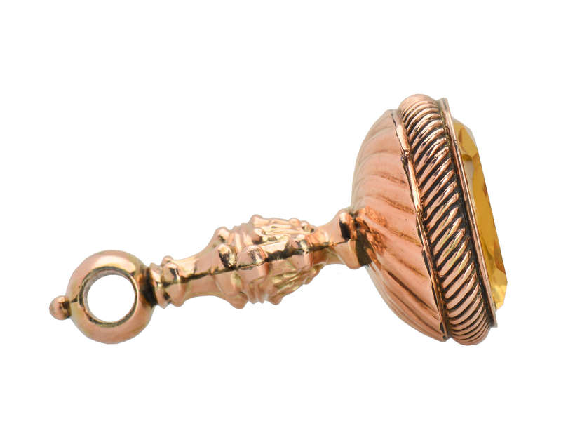 Loyalty - Citrine Rose Gold Dog Fob Seal