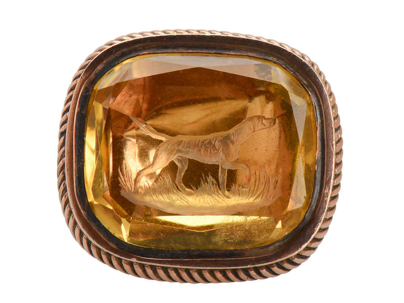 Loyalty - Citrine Rose Gold Dog Fob Seal