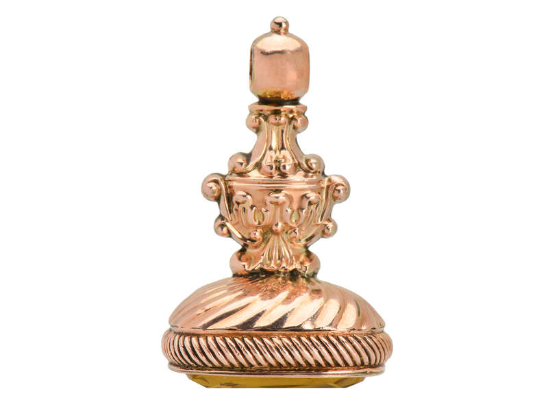 Loyalty - Citrine Rose Gold Dog Fob Seal
