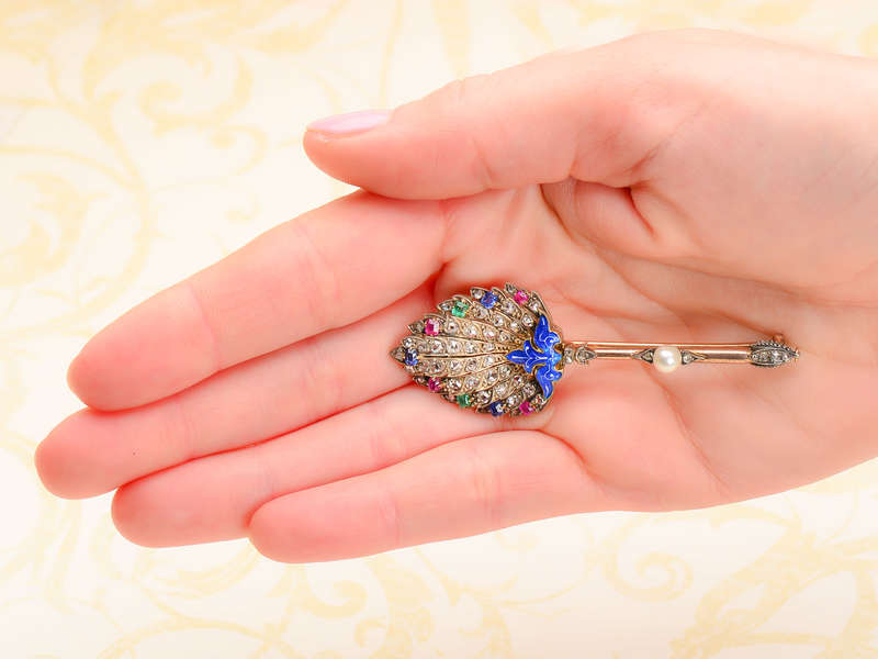 Fan The Fires - Edwardian Diamond Gem Set Brooch