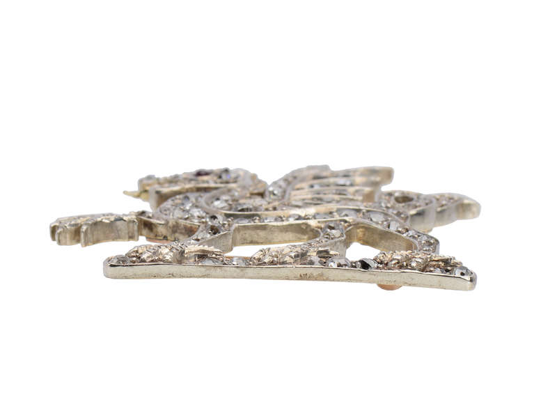 Dazzling Dragon - Antique Diamond Brooch