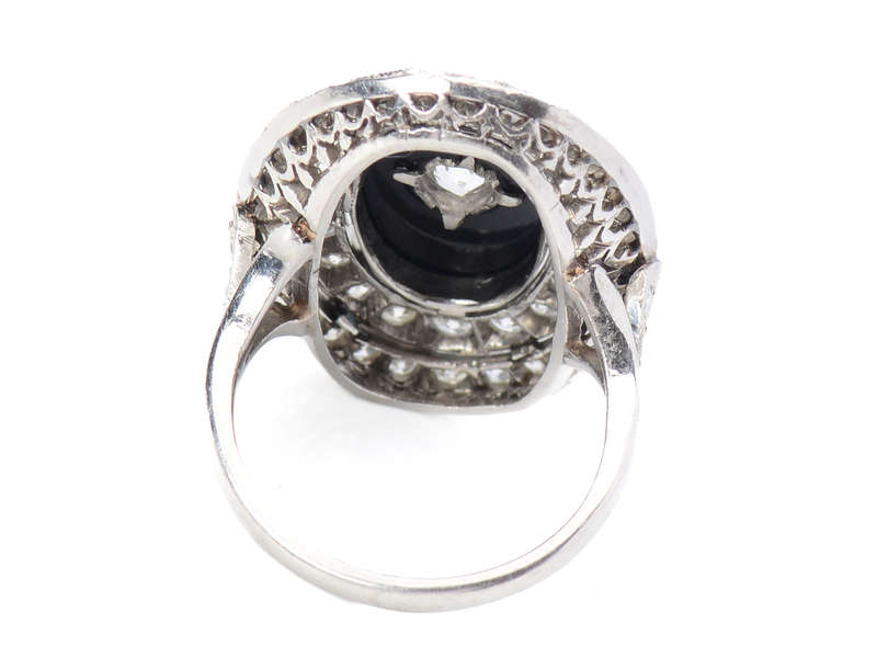 Black & White - Diamond Onyx Vintage Ring