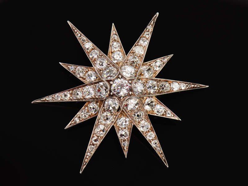 Magnificent Victorian Diamond Star Pendant 5.55 Carats