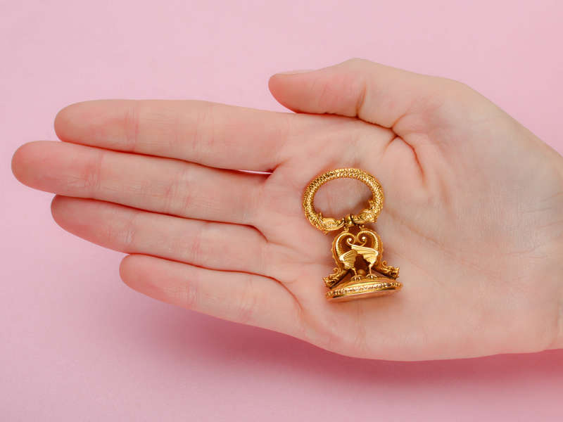 Dragons & Dolphins - Exceptional Gold Fob Pendant