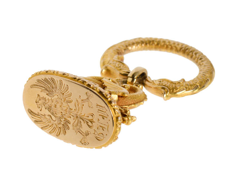 Dragons & Dolphins - Exceptional Gold Fob Pendant