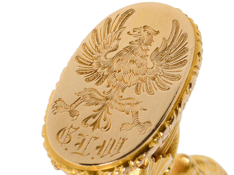 Dragons & Dolphins - Exceptional Gold Fob Pendant