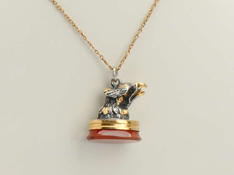 Eagle Eye - Exceptional Antique Carnelian Fob Pendant