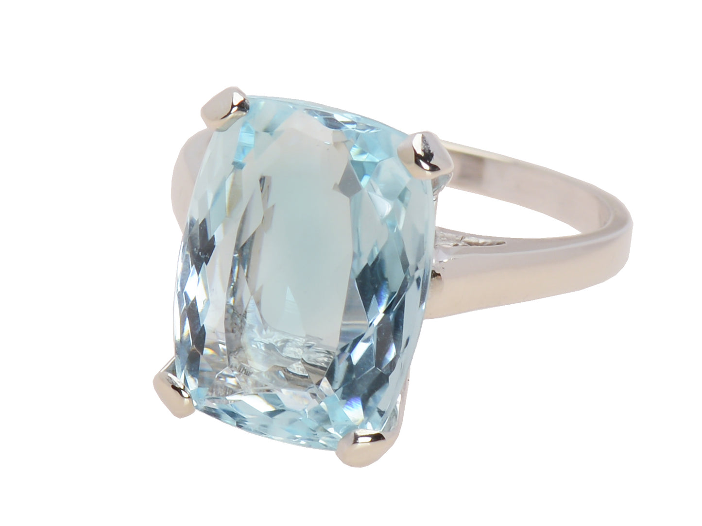 Serenity - Cushion Cut Aquamarine Vintage Ring