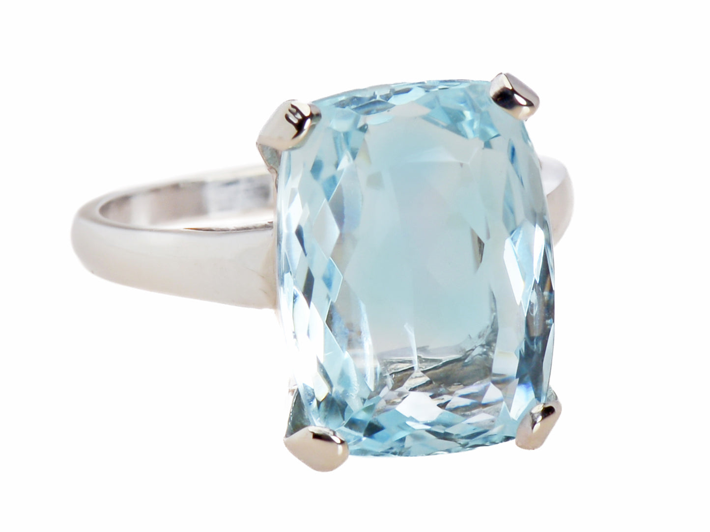 Serenity - Cushion Cut Aquamarine Vintage Ring