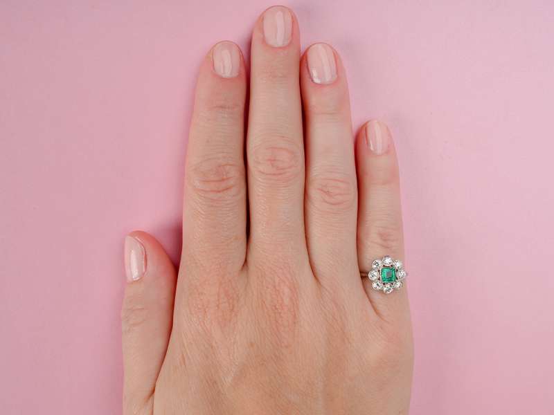 Colombian Emerald Diamond Engagement Ring