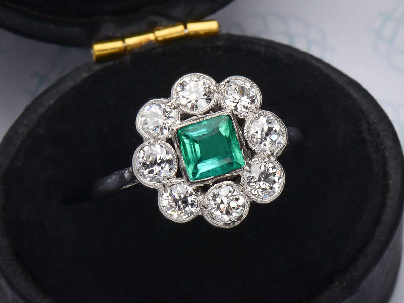 Colombian Emerald Diamond Engagement Ring