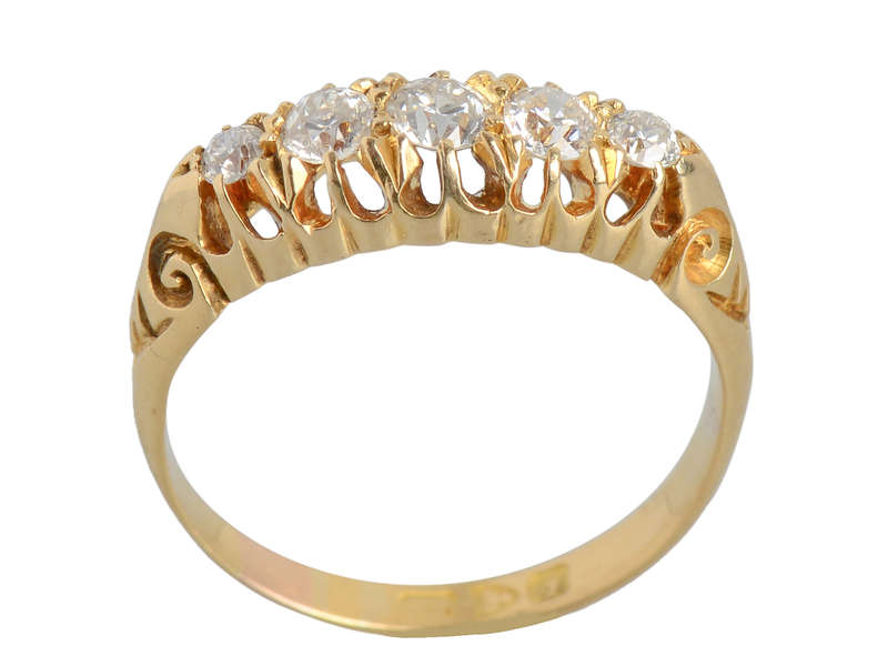 Stackable Five Diamond Wedding Ring From 1909