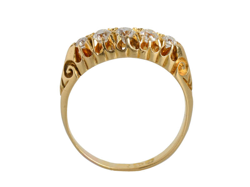 Stackable Five Diamond Wedding Ring From 1909