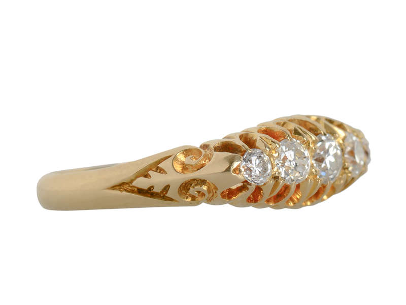 Stackable Five Diamond Wedding Ring From 1909