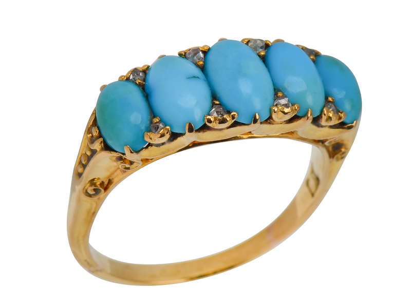 Sun & Moon - Antique Five Turquoise Ring