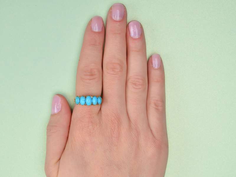 Sun & Moon - Antique Five Turquoise Ring