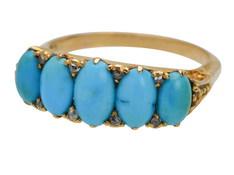Sun & Moon - Antique Five Turquoise Ring