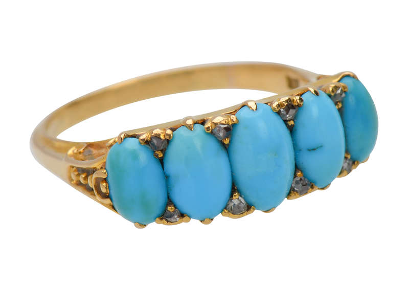 Sun & Moon - Antique Five Turquoise Ring