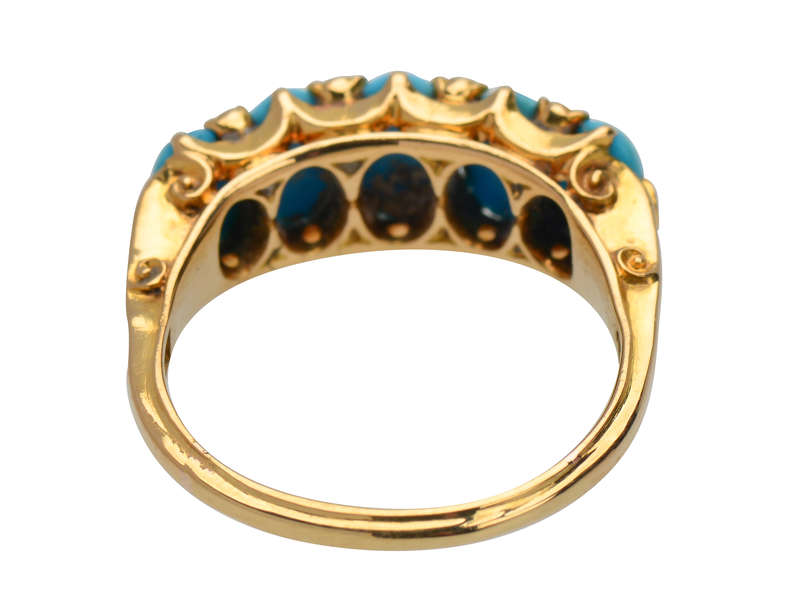 Sun & Moon - Antique Five Turquoise Ring
