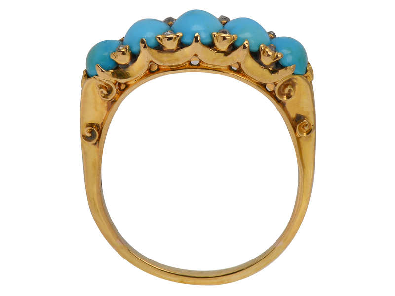 Sun & Moon - Antique Five Turquoise Ring