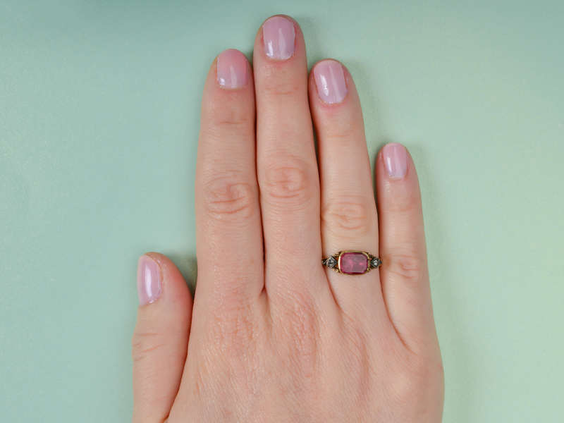 Foiled Again - 18th Century Garnet Diamond Trilogy Ring