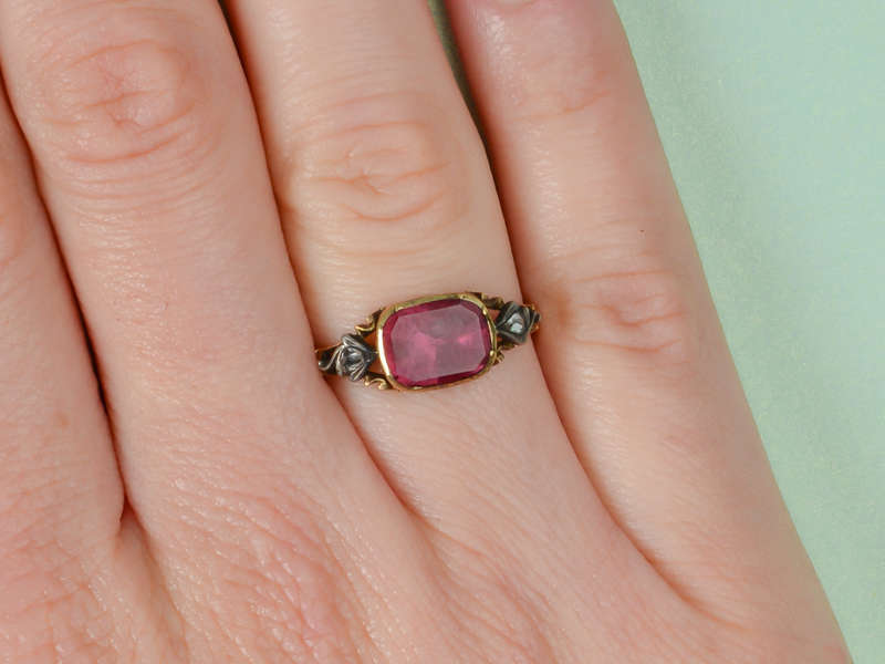 Foiled Again - 18th Century Garnet Diamond Trilogy Ring