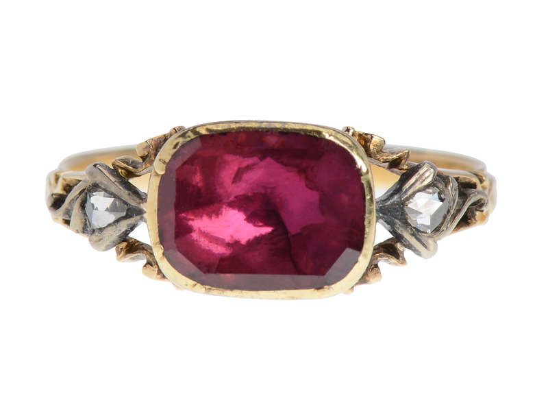 Foiled Again - 18th Century Garnet Diamond Trilogy Ring