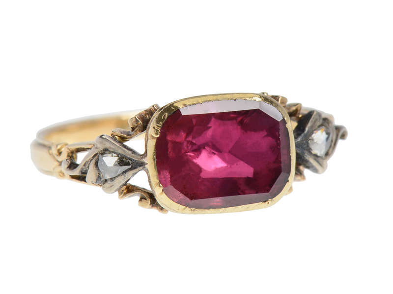 Foiled Again - 18th Century Garnet Diamond Trilogy Ring