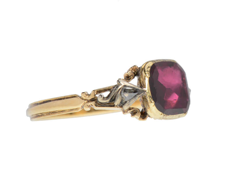 Foiled Again - 18th Century Garnet Diamond Trilogy Ring