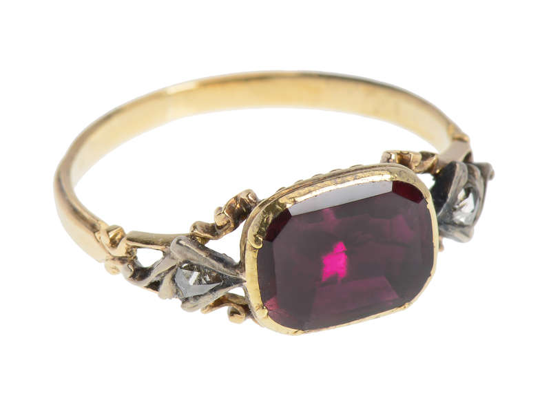 Foiled Again - 18th Century Garnet Diamond Trilogy Ring