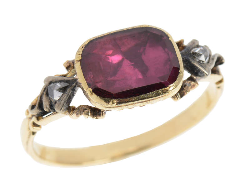 Foiled Again - 18th Century Garnet Diamond Trilogy Ring