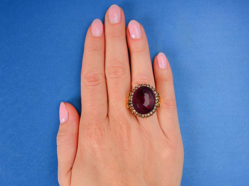 Don't Hold Back - Lavish Garnet Diamond Ring