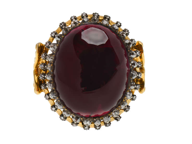 Don't Hold Back - Lavish Garnet Diamond Ring