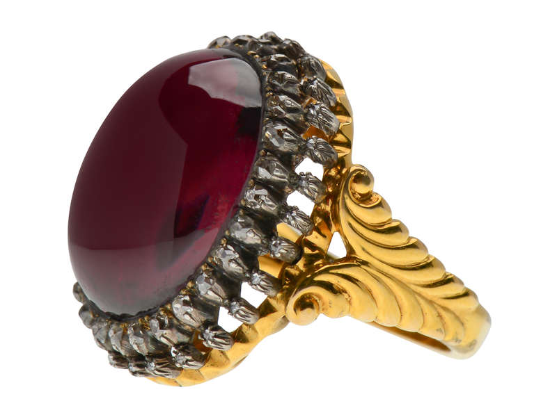 Don't Hold Back - Lavish Garnet Diamond Ring