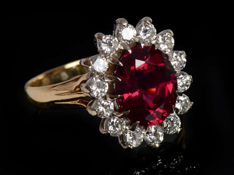 Rhodolite Ritz - Vintage Garnet Diamond Ring